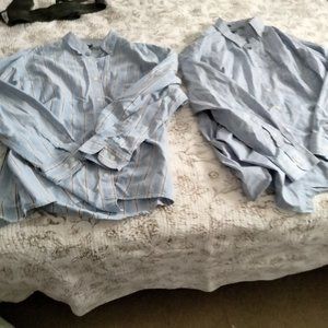 2 mens long sleeve casual button down shirts old navy j crew Size XL